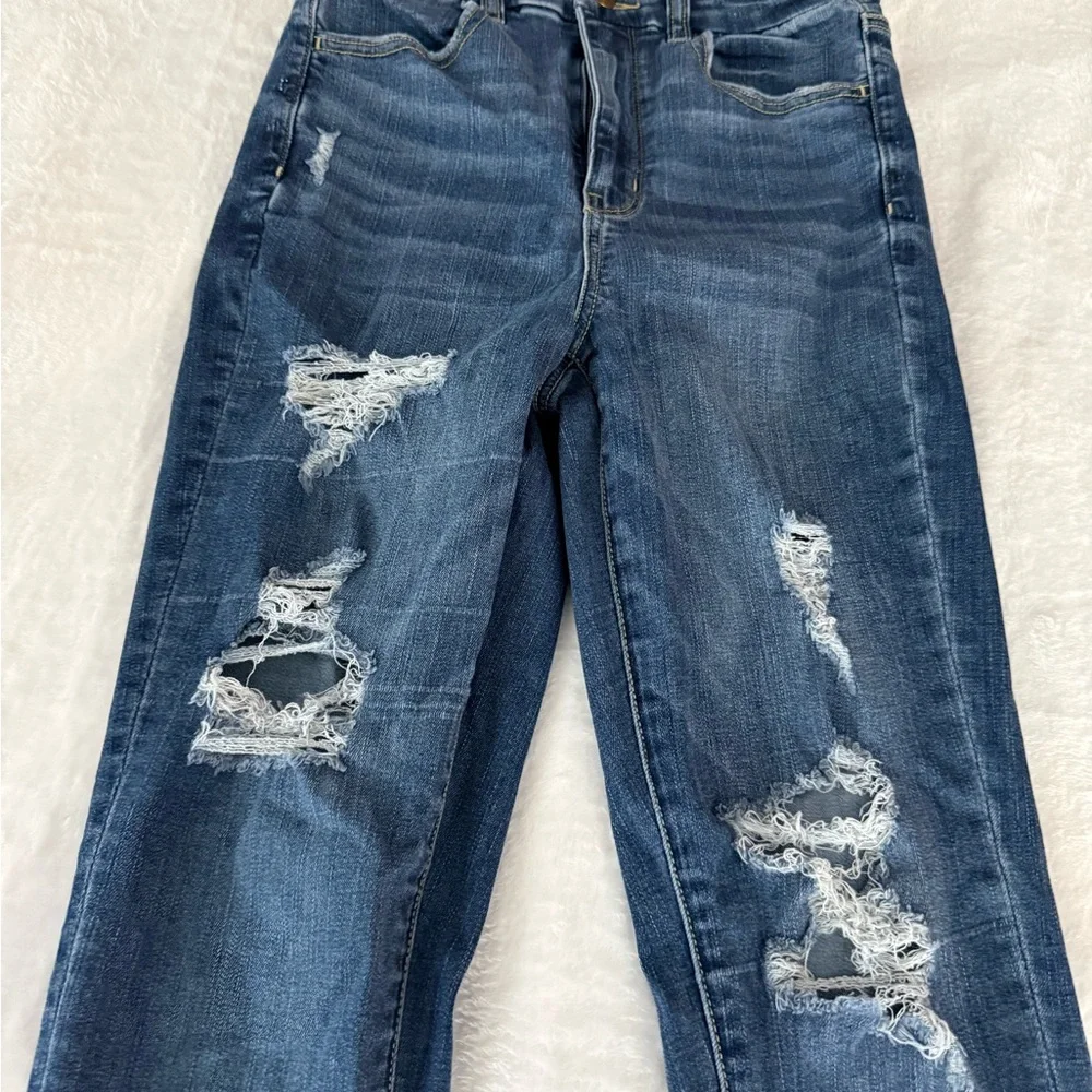 American Eagle Curvy Super Hi-Rise Distressed Jeggings Jeans 6 6R - Picture 2 of 10